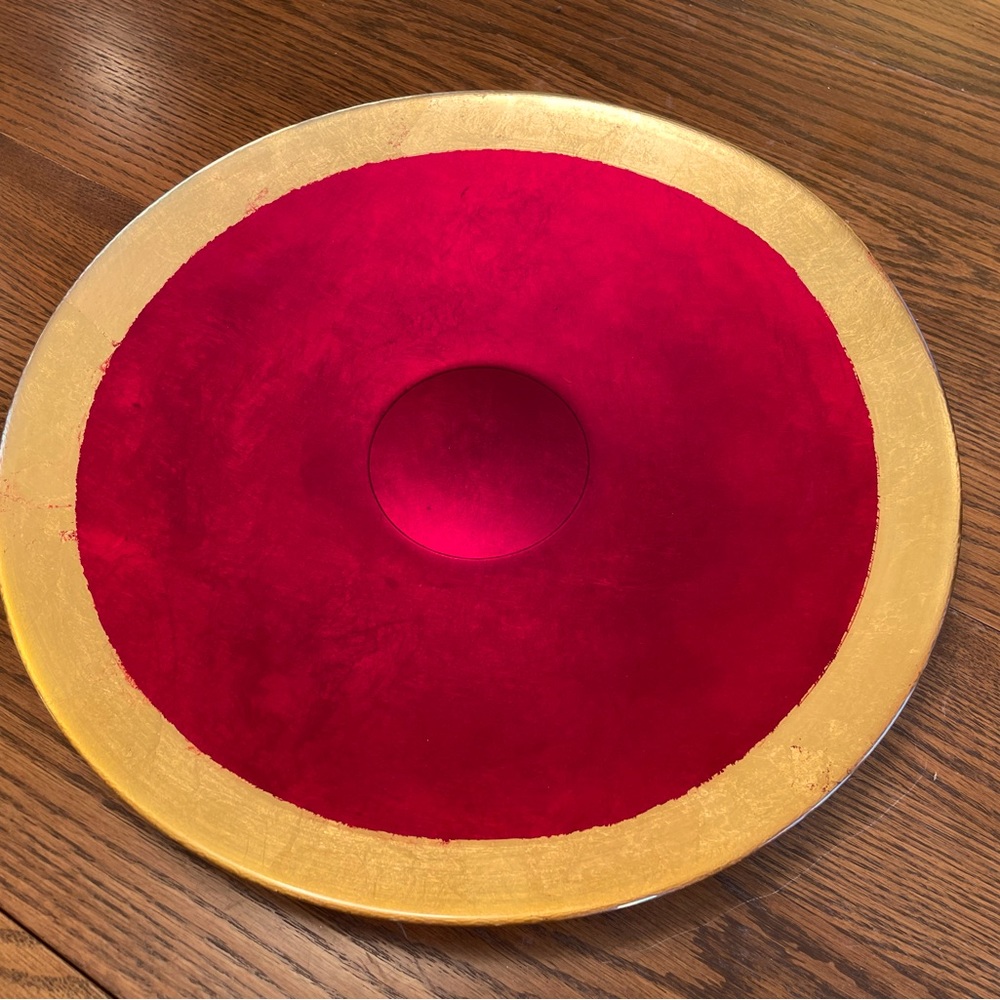 Red & Gold XLG Glass PLATTER